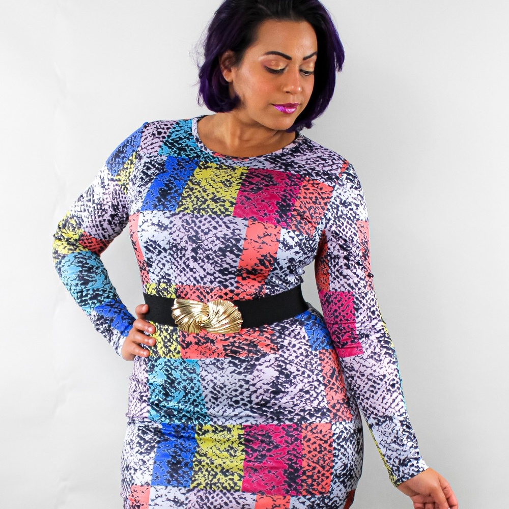 Medusa Bodycon Long sleeve Maxi Dress